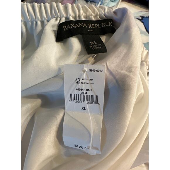 Banana Republic Halter Maxi Dress Blue Purple Watercolor Sz XL Backless Evening - Picture 11 of 13